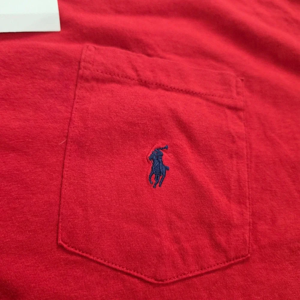 Vintage Polo Ralph Lauren Pocket T-Shirt Mens XL Red Single Stitch Made In USA